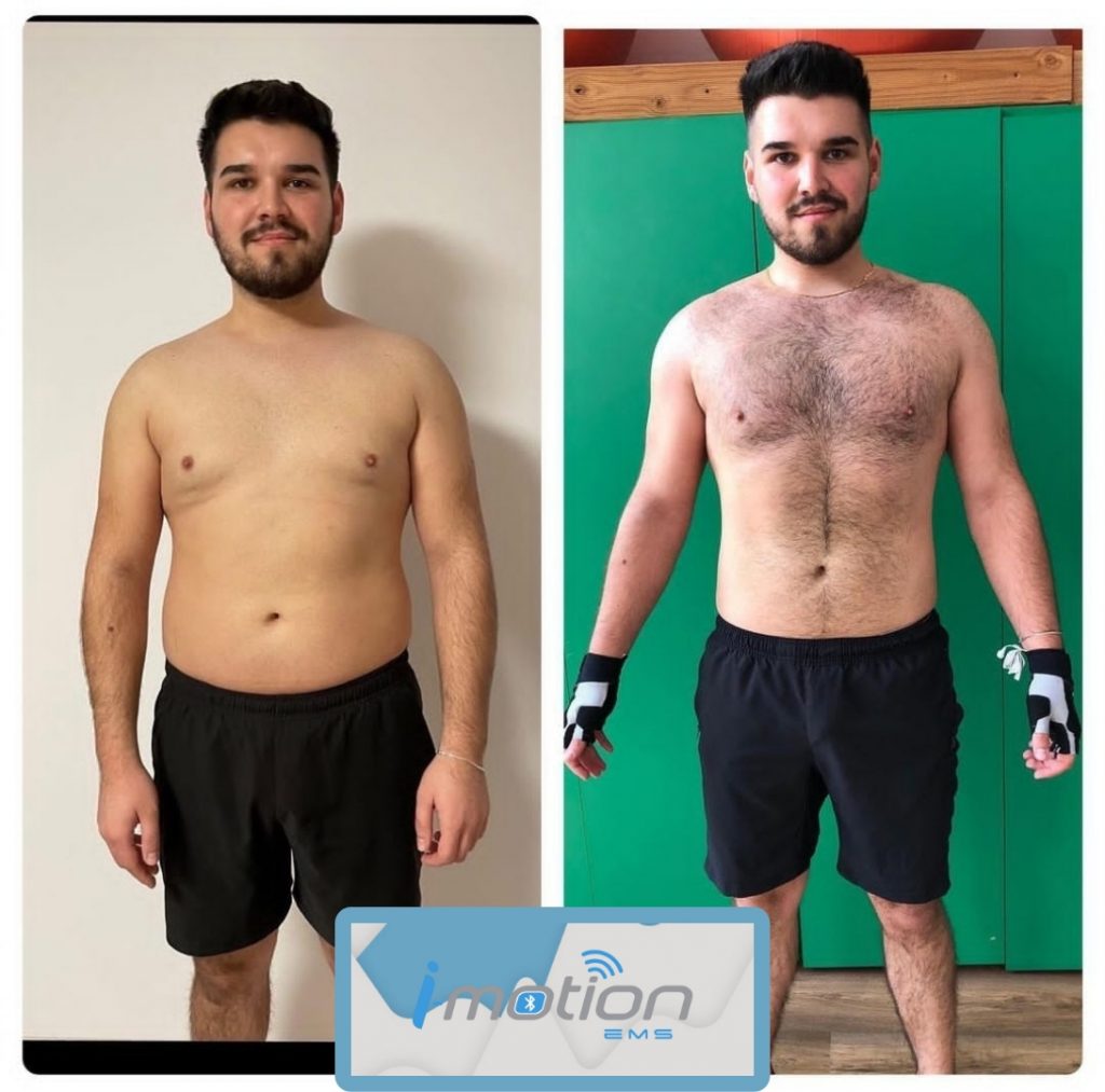 Avant/Après les séances d'électrostimulation I-Motion EMS homme sport