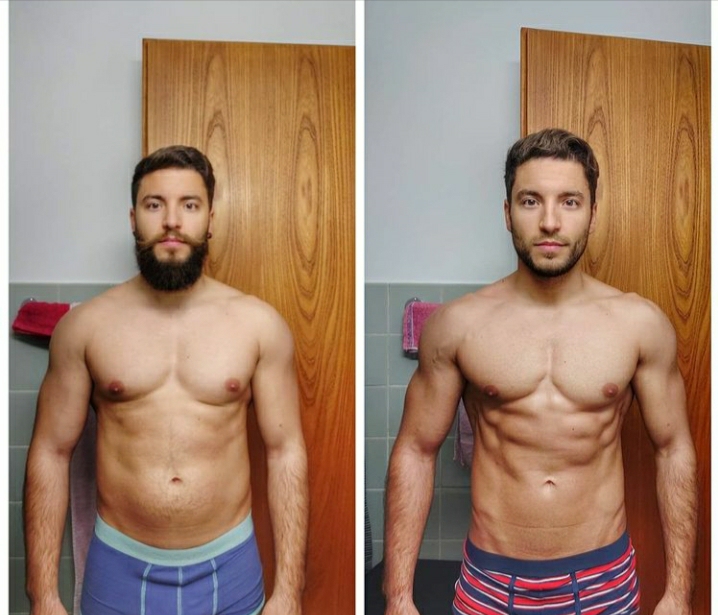 Electrostimulation avant après homme